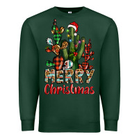Sports Green merry christmas cactus western Premium Sweatshirt - BarkalooDesign