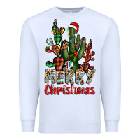 White merry christmas cactus western Premium Sweatshirt - BarkalooDesign
