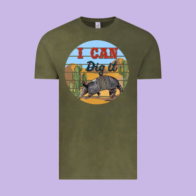 I Can Dig It Armadillo Vintage Tee Designed By Barkaloodesign