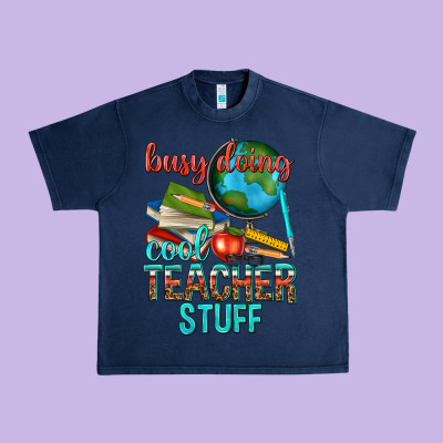 Busy Doing Cool Teacher Stuff Urban Heavy Tee Designed By Texasbilliewilder
