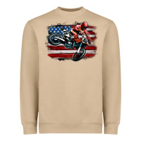 Dirt Bike American Flag Heavyweight Sweatshirt | Teevron