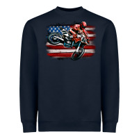 Navy dirt bike american flag Heavyweight Sweatshirt - MaliasSmallBusiness