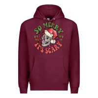 Burgundy so merry it's scary Premium Hoodie - MaliasSmallBusiness