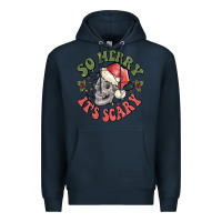 Navy so merry it's scary Premium Hoodie - MaliasSmallBusiness