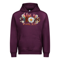 Mauve Wine Western She Is Strong Urban Hoodie - LillyAllenDesigns