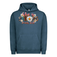 Pigment Midnight Navy Western She Is Strong Urban Hoodie - LillyAllenDesigns