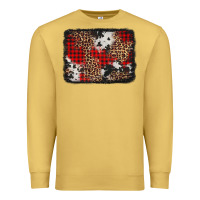 Distressed Cowhide Leopard Christmas Background Premium Sweatshirt | Teevron