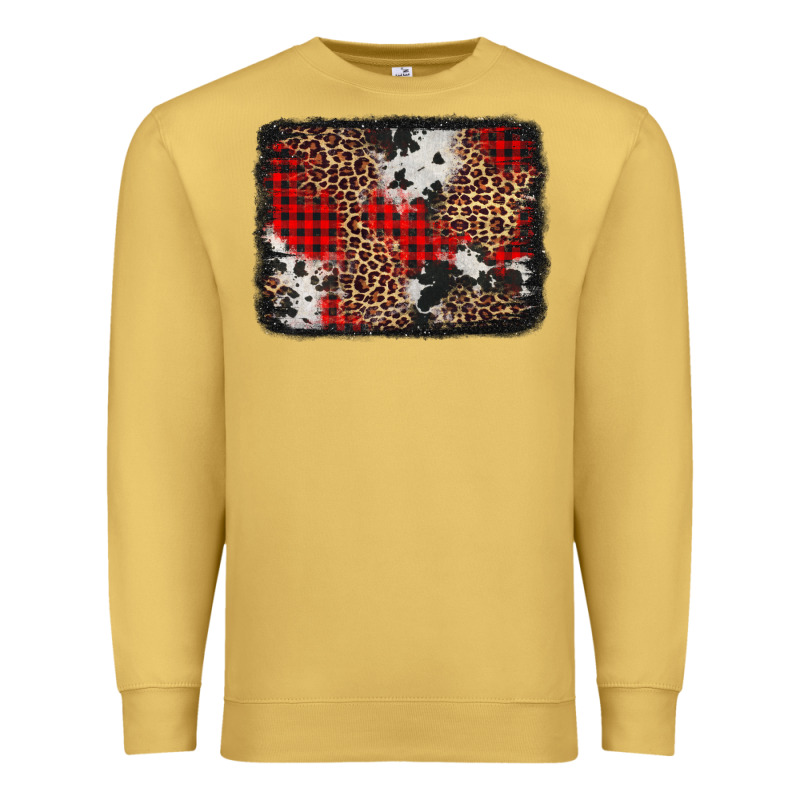 Distressed Cowhide Leopard Christmas Background Premium Sweatshirt by Jasminsmagicworld | Teevron