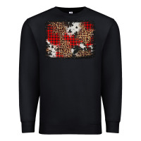 Black distressed cowhide leopard christmas background Premium Sweatshirt - Jasminsmagicworld