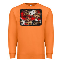 Carrot distressed cowhide leopard christmas background Premium Sweatshirt - Jasminsmagicworld