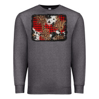 Charcoal Heather distressed cowhide leopard christmas background Premium Sweatshirt - Jasminsmagicworld