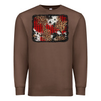 Chestnut distressed cowhide leopard christmas background Premium Sweatshirt - Jasminsmagicworld