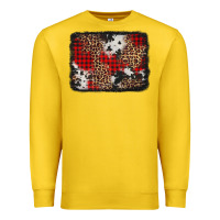 Lemon distressed cowhide leopard christmas background Premium Sweatshirt - Jasminsmagicworld