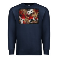 Navy distressed cowhide leopard christmas background Premium Sweatshirt - Jasminsmagicworld