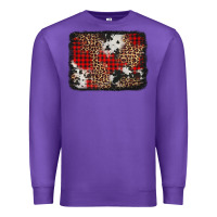 Purple distressed cowhide leopard christmas background Premium Sweatshirt - Jasminsmagicworld