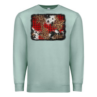 Seafoam distressed cowhide leopard christmas background Premium Sweatshirt - Jasminsmagicworld