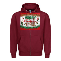 Burgundy merry christmas y'all tumbler Zipper Hoodie - BundleAndBundleShop