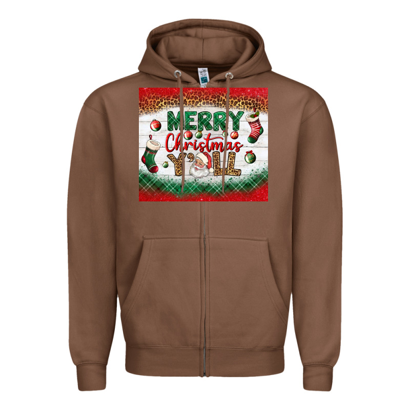 Merry Christmas Y'all Tumbler Zipper Hoodie by BundleAndBundleShop | Teevron