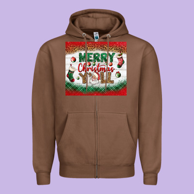 Merry Christmas Y'all Tumbler Zipper Hoodie Designed By Bundleandbundleshop