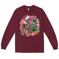 Burgundy pink coffee gifts christmas skeleton coffee Long Sleeve Tee - AdoDesignShop