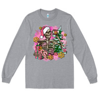 Heather Grey pink coffee gifts christmas skeleton coffee Long Sleeve Tee - AdoDesignShop