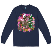 Navy pink coffee gifts christmas skeleton coffee Long Sleeve Tee - AdoDesignShop