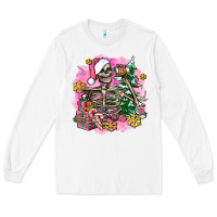 Pink Coffee Gifts Christmas Skeleton Coffee Long Sleeve Tee | Teevron