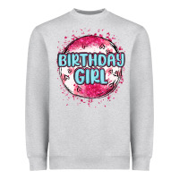 Heather Grey birthday girl Heavyweight Sweatshirt - MaliasSmallBusiness