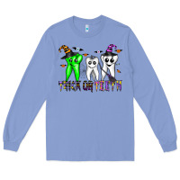 Colony Blue trick or teeth Long Sleeve Tee - CowhideDigitalArt