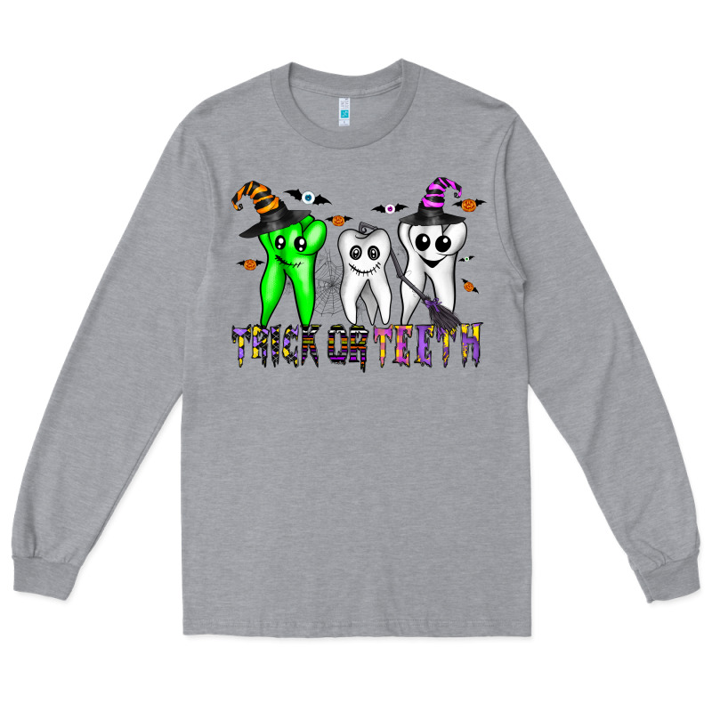 Trick Or Teeth Long Sleeve Tee by CowhideDigitalArt | Teevron