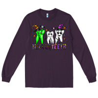 Plum trick or teeth Long Sleeve Tee - CowhideDigitalArt