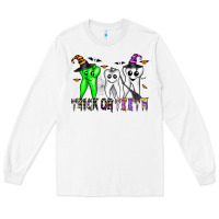 White trick or teeth Long Sleeve Tee - CowhideDigitalArt