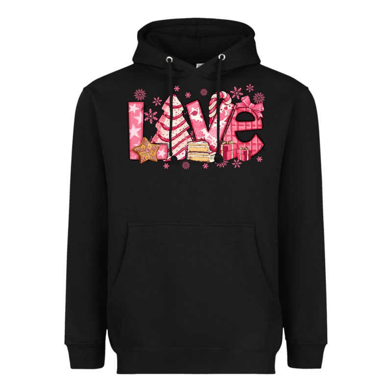 Love Pink Christmas Tree Cake Heavyweight Hoodie by Jasminsmagicworld | Teevron