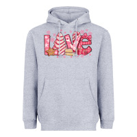 Heather Grey love pink christmas tree cake Heavyweight Hoodie - Jasminsmagicworld