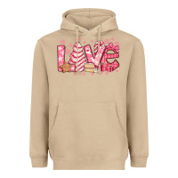 Mushroom love pink christmas tree cake Heavyweight Hoodie - Jasminsmagicworld