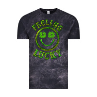 Cloud Black feeling lucky with leopard Vintage Tee - RanaPortraitStore