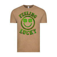 Vintage Coffee feeling lucky with leopard Vintage Tee - RanaPortraitStore