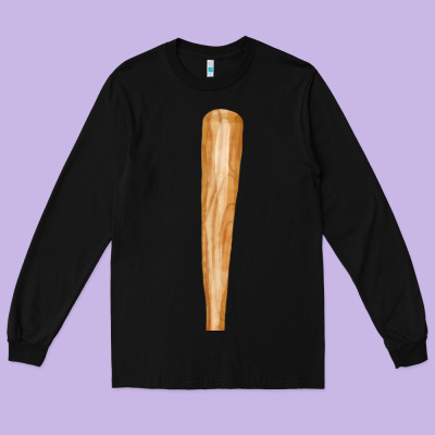 Wooden Baseball Long Sleeve Tee Designed By Fadigitalartstudio