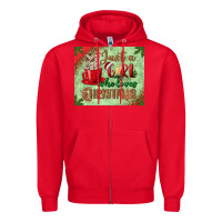 Red just a girl who loves christmas mousepad Zipper Hoodie - BundleAndBundleShop