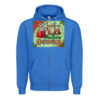True Royal just a girl who loves christmas mousepad Zipper Hoodie - BundleAndBundleShop