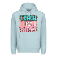 Blue Mist teach like a boss Premium Hoodie - NancyCooperArtShop