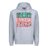 Heather Grey teach like a boss Premium Hoodie - NancyCooperArtShop