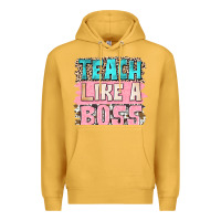 Mustard teach like a boss Premium Hoodie - NancyCooperArtShop