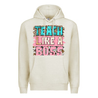 Oatmeal Heather teach like a boss Premium Hoodie - NancyCooperArtShop