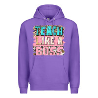 Purple teach like a boss Premium Hoodie - NancyCooperArtShop