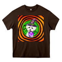 Chocolate Brown halloween bichons frise dog Heavy Core Tee - LillyAllenDesigns