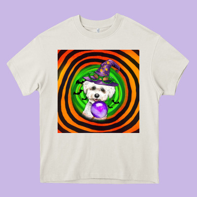 Halloween Bichons Frise Dog Heavy Core Tee Designed By Lillyallendesigns