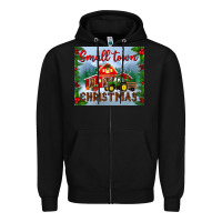 Black small town christmas mousepad Zipper Hoodie - BundleAndBundleShop