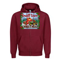 Burgundy small town christmas mousepad Zipper Hoodie - BundleAndBundleShop