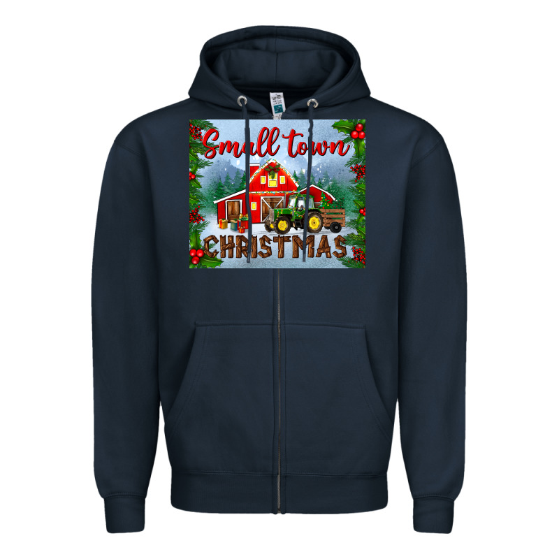 Small Town Christmas Mousepad Zipper Hoodie by BundleAndBundleShop | Teevron